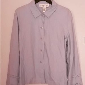 Lavender button down top